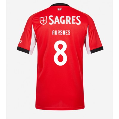 Moški Nogometni dresi Benfica Fredrik Aursnes #8 Domači 2025-26 Kratek Rokav Moški Nogometni dresi Benfica Fredrik Aursnes #8 Domači 2025-26 Kratek Rokav